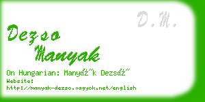 dezso manyak business card